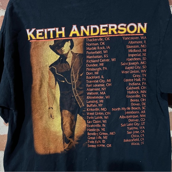 KEITH ANDERSON CONCERT T SHIRT Country Beer Run Every Time Hear Your Name LARGE - Picture 8 of 8